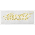 thumbnail image 1 of Bridal Shower Kitchen Mat, Hand Written Sketch Design Ivy Lettering Bride Party with Dots Image, Plush Decorative Kitchen Mat with Non Slip Backing, 47" X 19", Yellow and White, by Ambesonne, 1 of 1