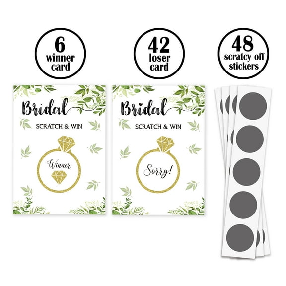 Bridal Shower Scratch Off Game Card Set Wedding Shower Present Supplies for Festival Holiday Party Game Card