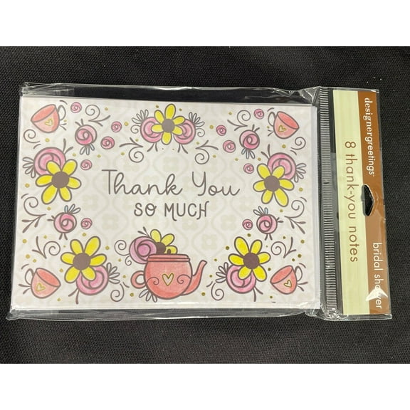 Bridal Shower Thank You So Much 8 Ct Notes