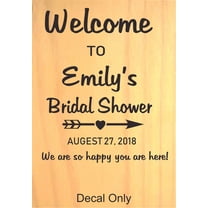 Bridal Shower Welcome Sign Signage Customized Wall Decal - Custom Vinyl Wall Art - Personalized Name - Baby Girls Boys Kids Bedroom Wall Decal Room Decor Wall Stickers Decoration Size (40x20 inch)