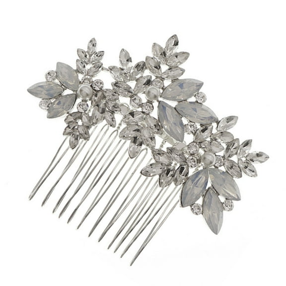 Bridal Side Comb Floral Wedding Hair Comb Clip Rhinestone Wedding Hairpin
