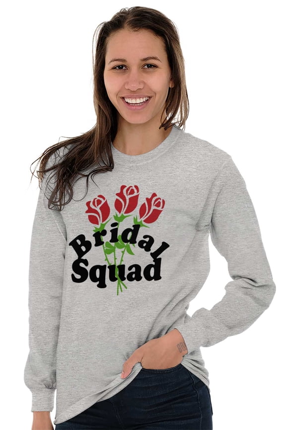 Bridal Squad Bachelorette Party Women Plus Size Long Sleeve Graphic Tee Brisco Brands 3X