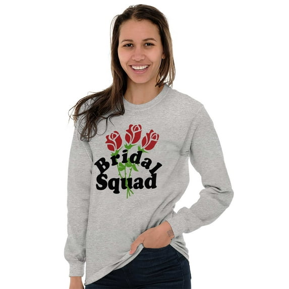 Bridal Squad Bachelorette Party Women's Long Sleeve T Shirt Brisco Brands L