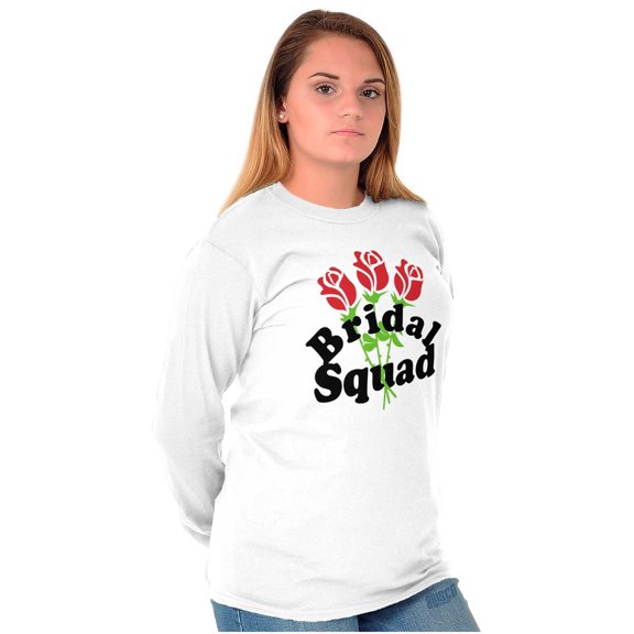 Bridal Squad Bachelorette Party Women's Long Sleeve T Shirt Brisco Brands S