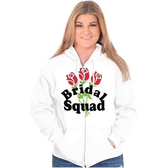 Bridal Squad Bachelorette Party Zip Hoodie Sweatshirt Women Brisco Brands M