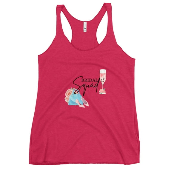 Bridal Squad Women's Racerback Tank (Vintage Shocking Pink, XS)