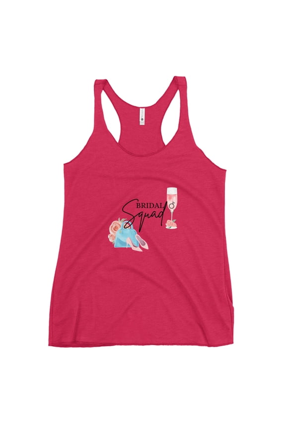 Bridal Squad Women's Racerback Tank (Vintage Shocking Pink, XS)