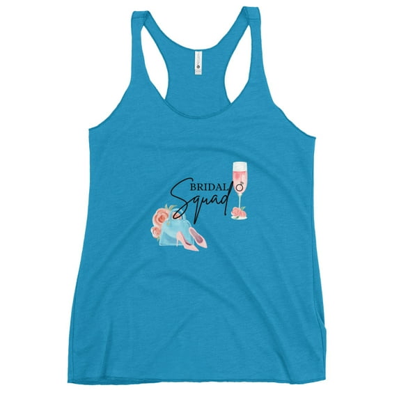 Bridal Squad Women's Racerback Tank (Vintage Turquoise, XS)