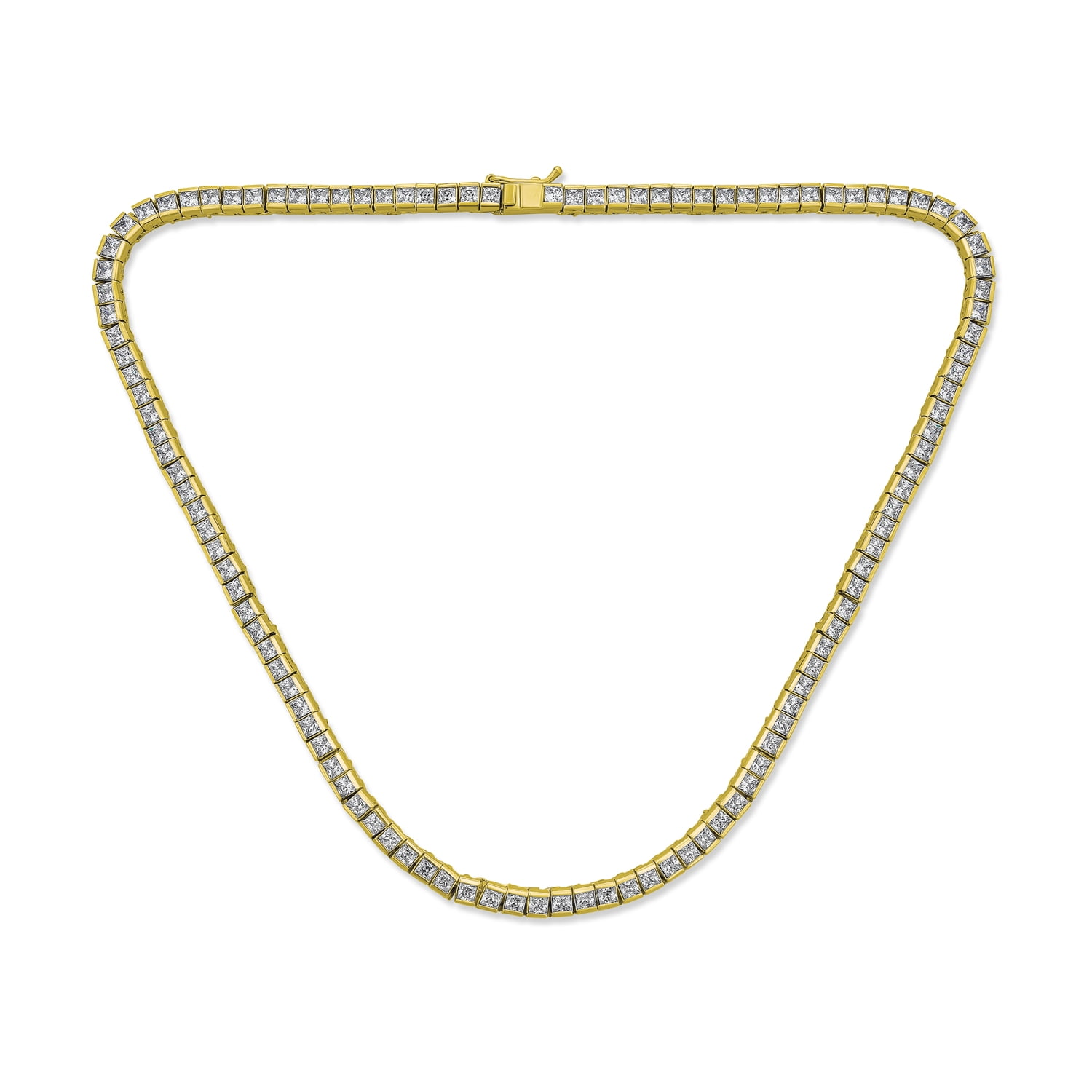 Cz tennis necklace shop yellow gold