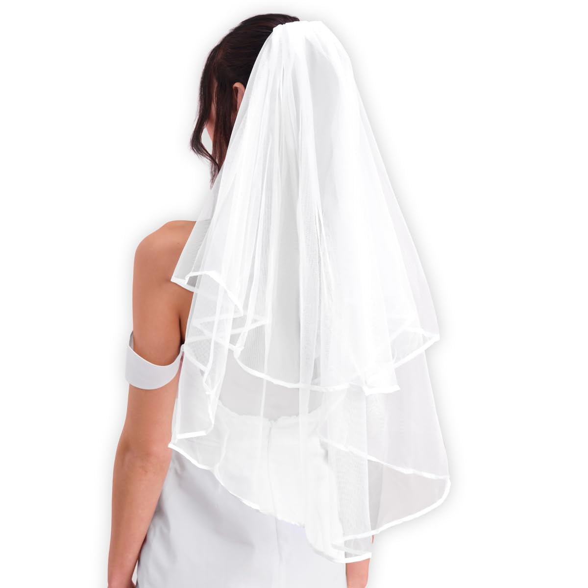 ?Women White Bridal Veil Bridal Veil Bachelorette Party Decorations Bride Gift Bachelorette Bridal Veil – YourPartyBox.com main image 4