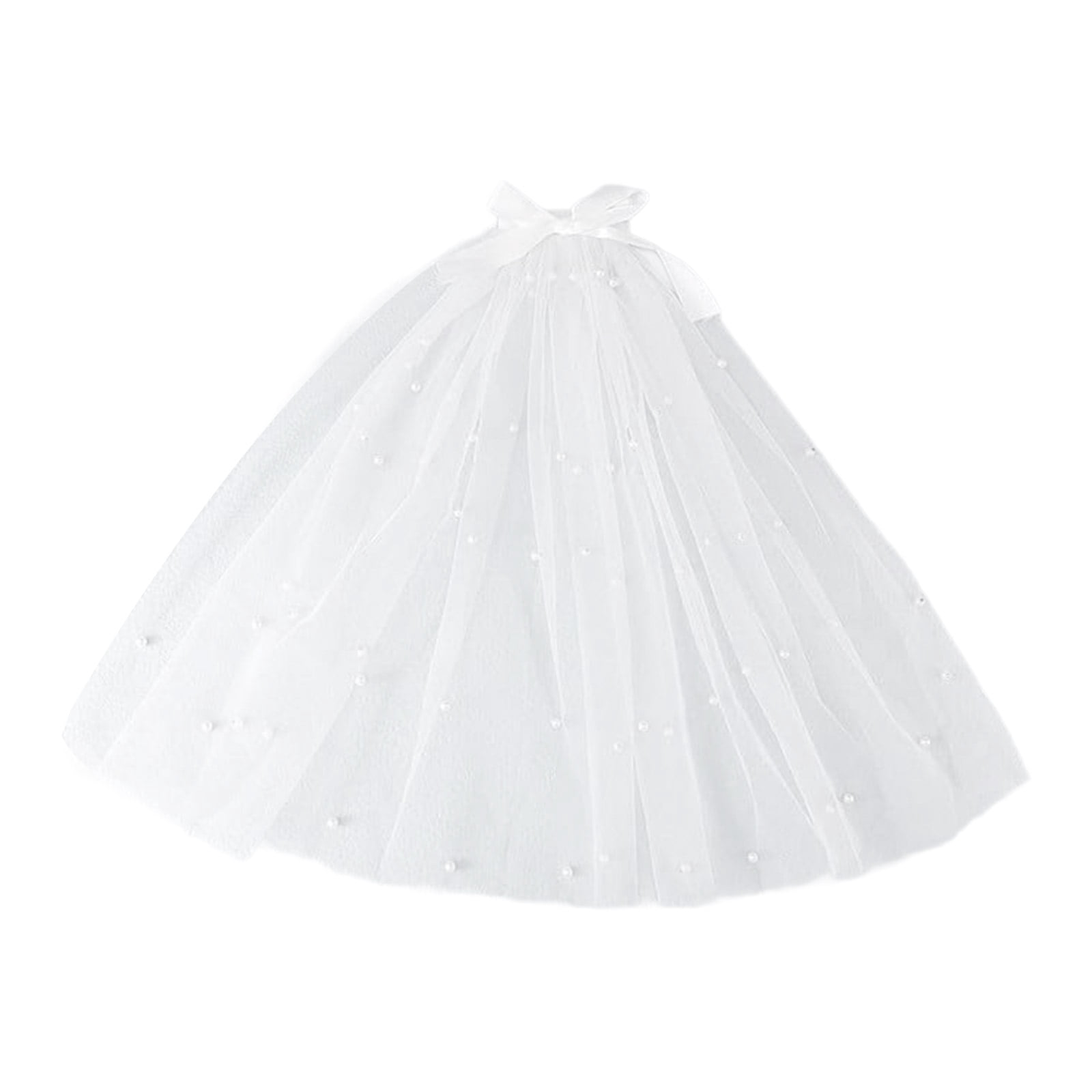 Bridal Veil Pearls for Pageant Prom Headwear Elegant Mantilla Girl ...