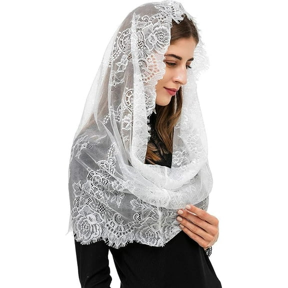 Bridal Veils for Church Mantilla Veils Traditional Chapel Scarf Mass Wedding Vintage Head Covering for Women