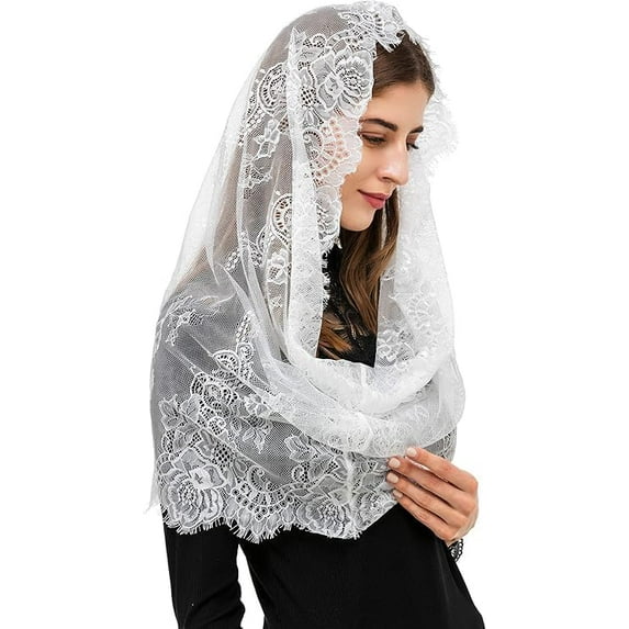 Bridal Veils for Church Mantilla Veils Traditional Chapel Scarf Mass Wedding Vintage Head Covering for Women