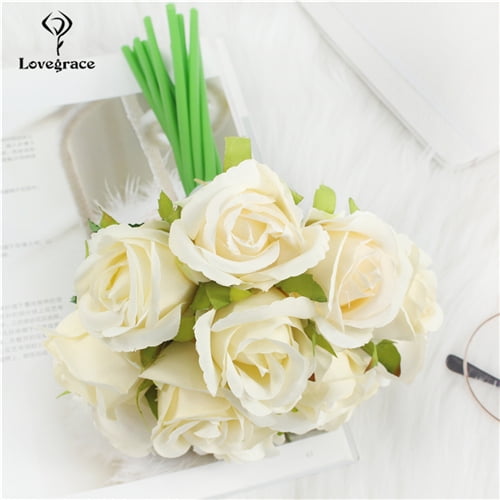 Bridal Wedding Bouquet Accessories Bridesmaid Silk Roses Bride Bouquets