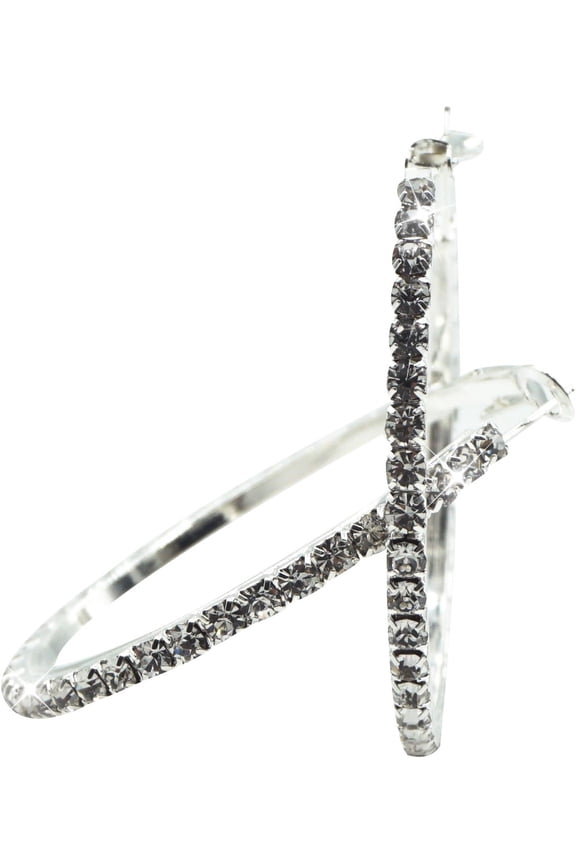Bridal Wedding Crystal Rhinestone Hoop Earrings Large Hoop Earrings for Women[t857]