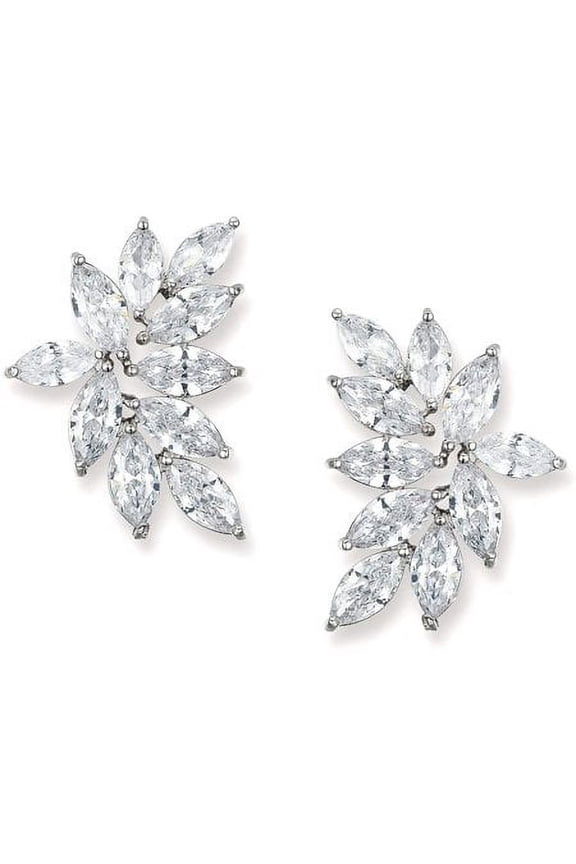 Bridal Wedding Earrings for Brides Bridesmaid, Marquise Cubic Zirconia Rhinestone Cluster Earrings for Women, Prom