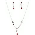 thumbnail image 1 of Bridal Wedding Jewelry Set Light Siam Rhinestone Necklace Earring Set, 1 of 1