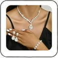 thumbnail image 1 of Bridal Wedding Jewelry Set Silver Rhinestone Necklace Earrings Bracelet Sets Formal Costume Jewelry for Women and Brides, 1 of 4