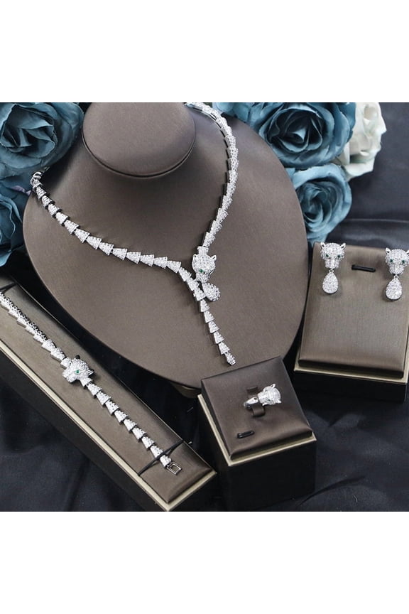 Bridal Wedding Luxury Exquisite Leopard Accessories Set