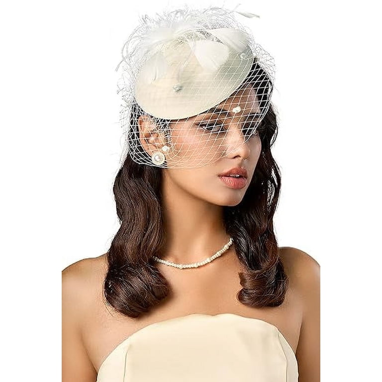 Bridal Wedding Veil Fascinator Mesh Lace Headband Tea Party  display picture 2