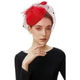 thumbnail image 1 of Bridal Wedding Veil Fascinator Mesh Lace Headband Tea Party Flower Fascinator Funeral Hats for Women, 1 of 5
