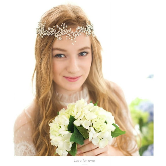 Bridal Women Flower Vintage Bohemian Headbands Head Chain Crystal Halloween Headpiece Wedding Hair Jewelry