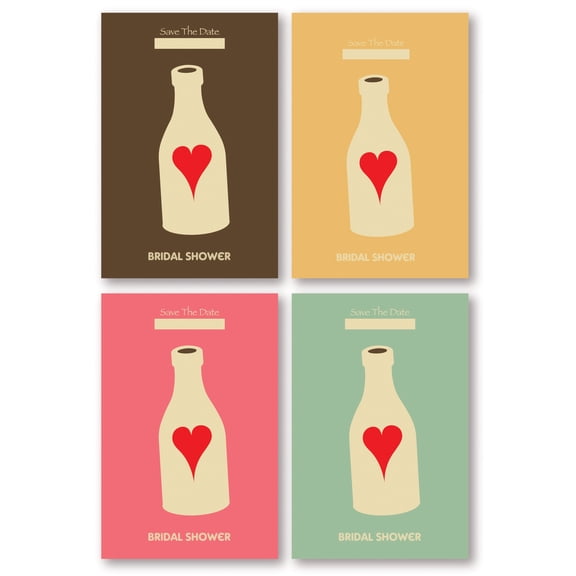 Briday Bridal Shower Save the Date Cards - Bottle Design