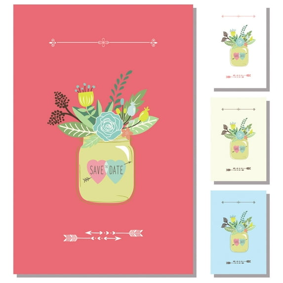 Briday Bridal Shower Save the Date Cards - Flowers Design