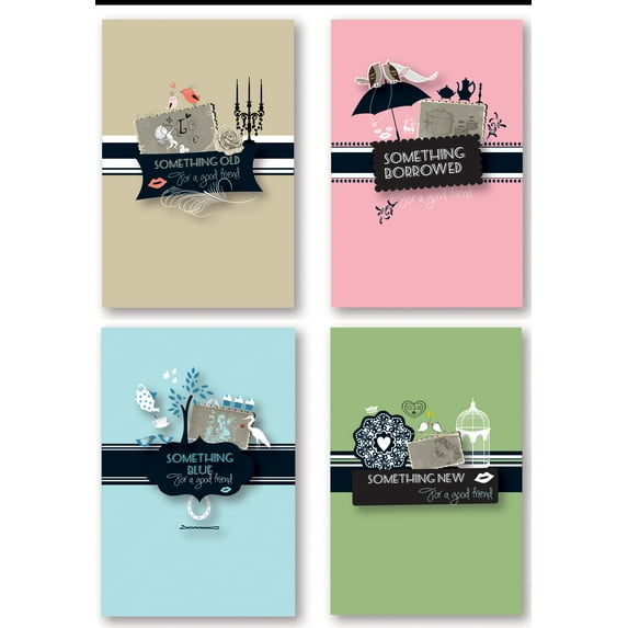 Briday Bridal Shower Save the Date Cards - Something Old, New, Borrowed, and Blue