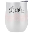 thumbnail image 1 of Bride 12 OZ Stemless Wine Tumbler, Stainless Steel Travel Cup|Lake Tumbler|Insulated with Leak Resistant Slide-Lock Lid, White, 1 of 7