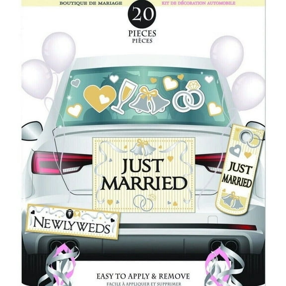 Bride Amp; Groom Car Decoration Kit Party Goods One Size Male Adult White Fancy Dress Book Week Halloween