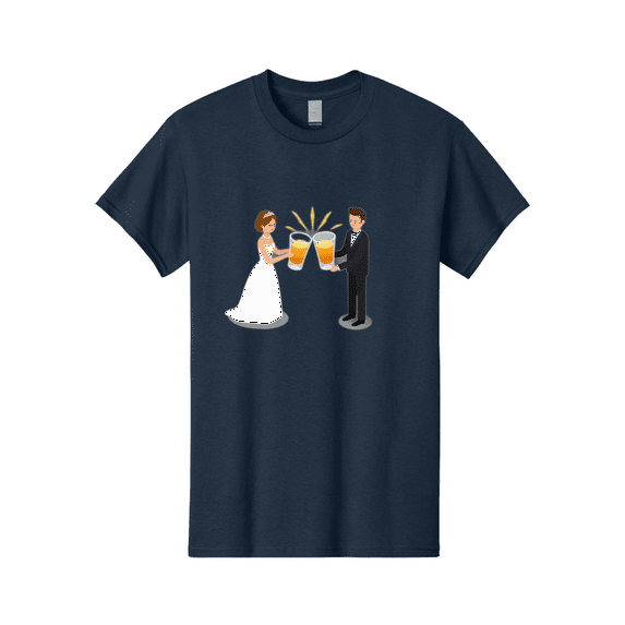 Bride-And-Groom-Cheers-1 Mens Graphic Tee, 100% Cotton, Casual Summer Wear BAA219