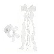 Decorland Bow Alligator Hair Clips, White, 1 Count