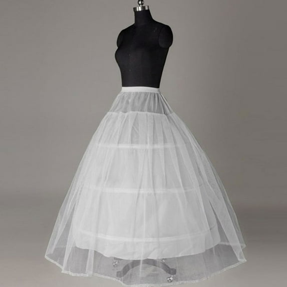 Bride Bridal Wedding Dress Support Petticoat 3 Hoops 1-layer Yarn Skirt Women Co