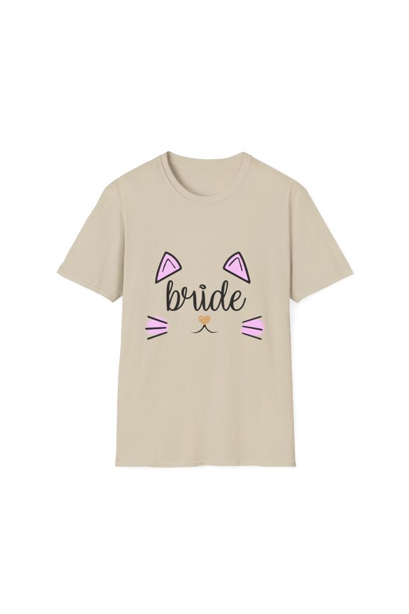 Bride Cat Bachelorette Team Bride Bridal Party Shower Gift Bridesmaids Unisex Softstyle T-Shirt