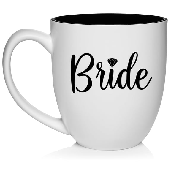 Bride Ceramic Coffee Mug Tea Cup Gift for Her, Gift For Bride, Engagement Gift, Wedding Gift (16oz White)