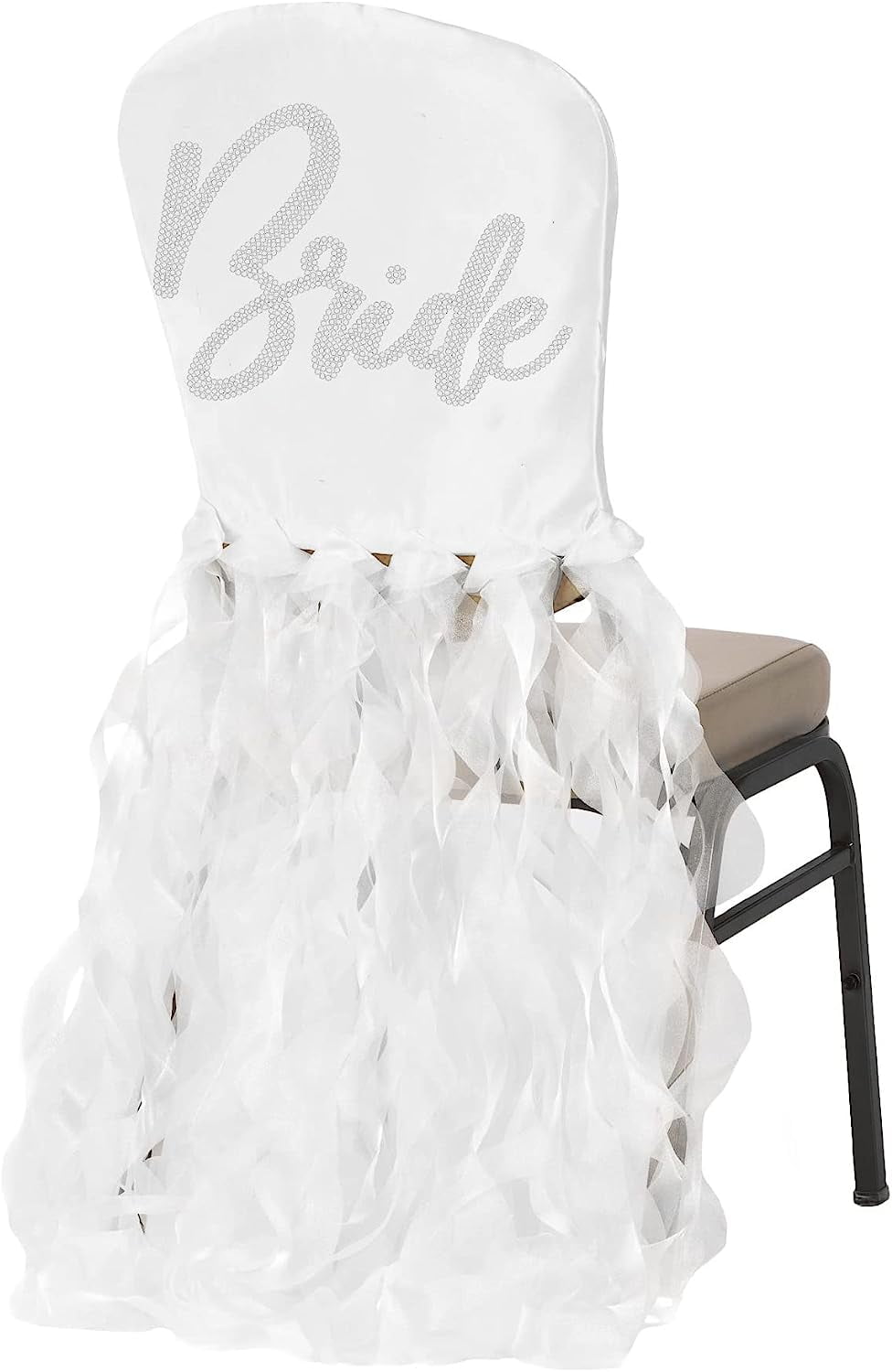 Bride Chair Cover for Bridal Shower Rhinestone Glam Bride and