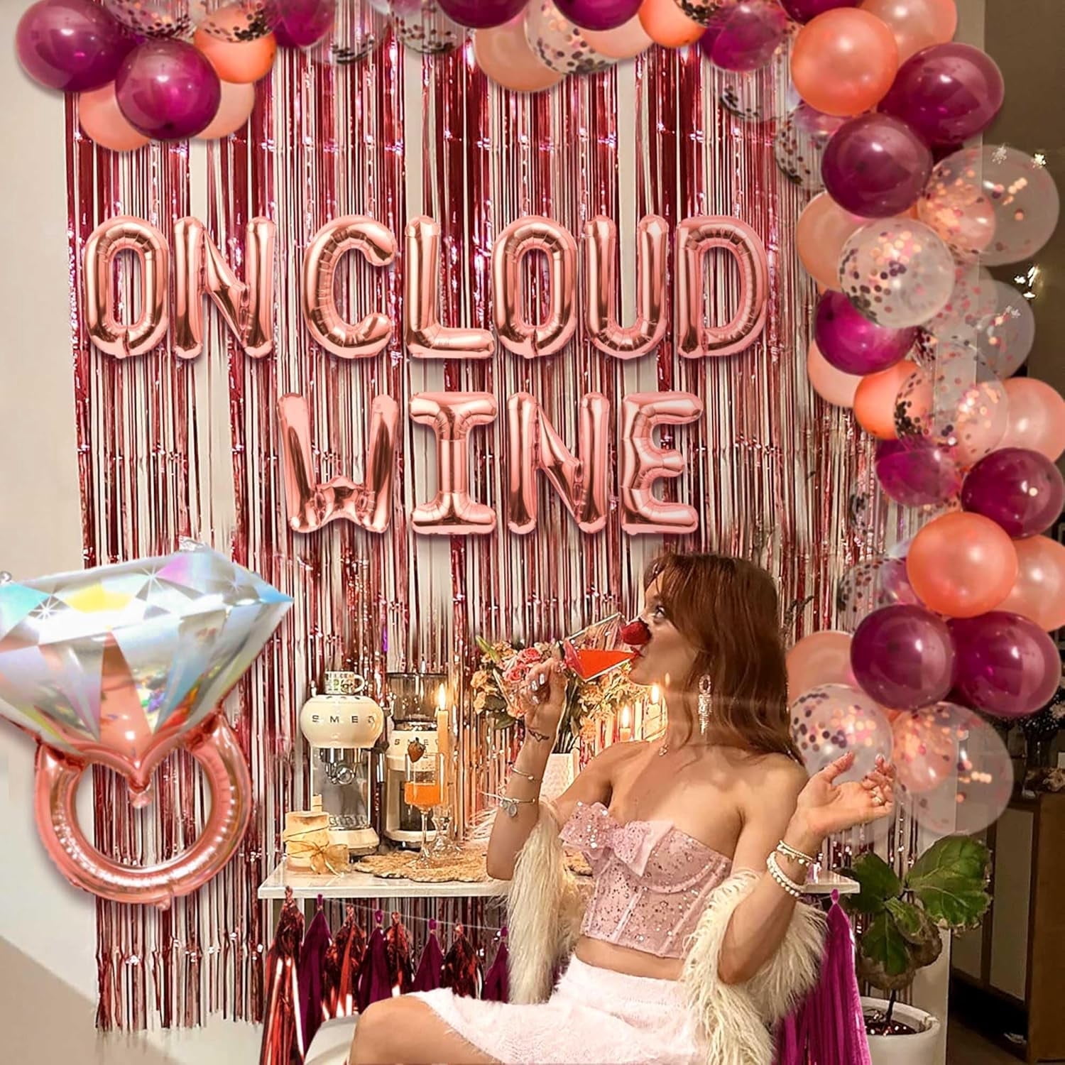 2Pcs Pink Princess Foil Balloon - Crown & Bow Shape For Birthday Party Decorations - View #3