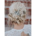 thumbnail image 1 of Bride Crystal Wedding Hair Comb Pearl Hair Piece Silver Bridal Hair Accessories for Women and Girls HC018, 1 of 4