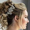 thumbnail image 1 of Bride Crystal Wedding Hair Comb Silver Bridal Side Comb Rhinestone Hair Accessorie for Women and Girls (A-Silver), 1 of 4