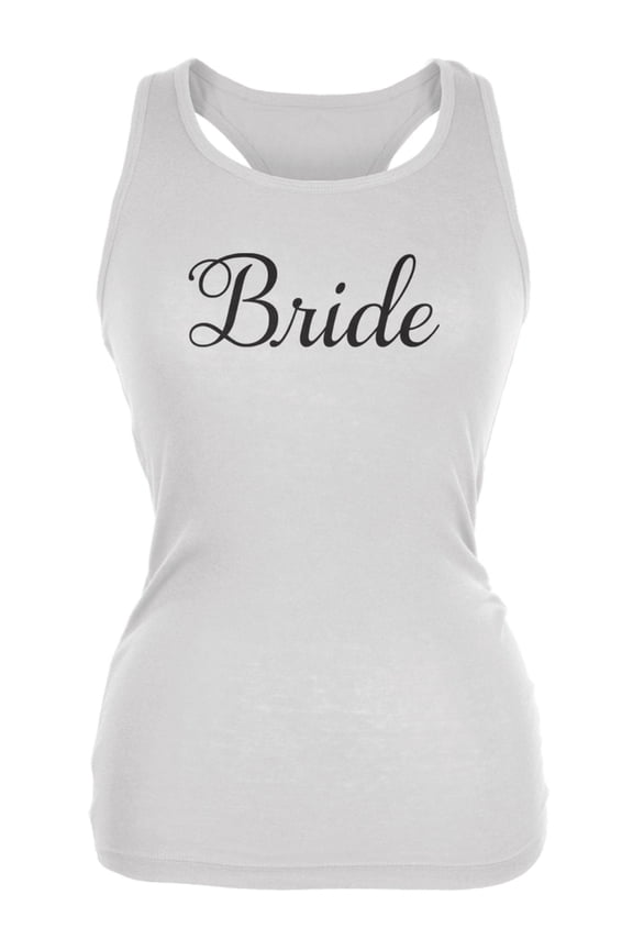 Bride Cursive White Juniors Soft Tank Top - Large
