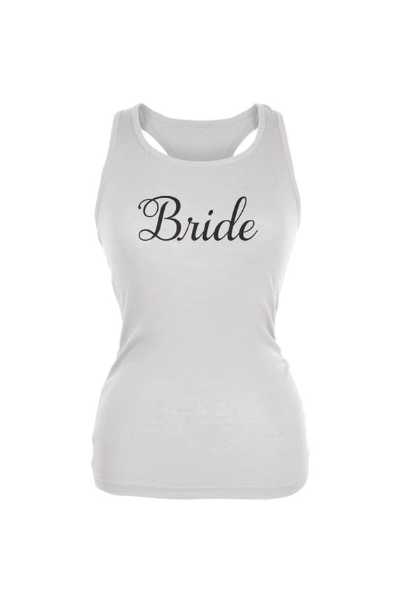 Bride Cursive White Juniors Soft Tank Top - X-Large