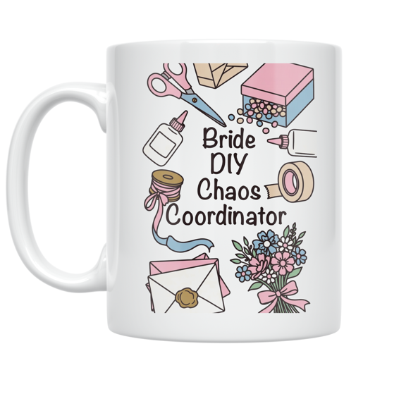 Bride DIY Chaos Coordinator - Wedding Planner - 11 oz Ceramic Coffee Mug
