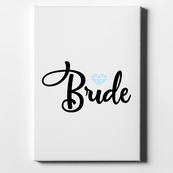 Bride Diamond - Wedding Design - 11" x 14" - Decorative Canvas Wall Art - White Edge - 5/8" Gallery Wrapped