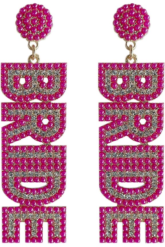 Bride Earrings, Bride Beaded Earrings Bachelorette for Bride to Be Gifts Accessories[u0609]