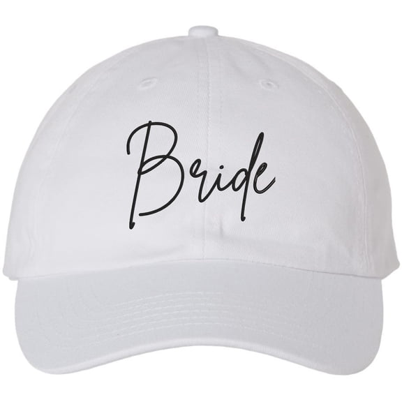 Bride Embroidered Baseball Cap Wedding Bachelorette Party Bridal Shower Gift Adjustable Dad Hat, White