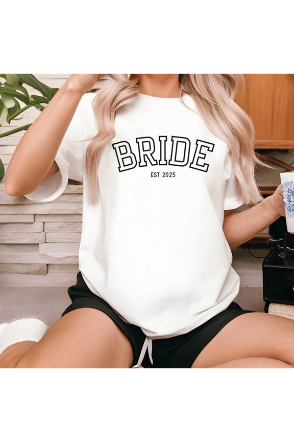 Bride Est 05 T-Shirt, Comfort Colors® Bride To Be Tee, Bridal Shower Shirt, Bachelorette Party Tee, College Style, Engagement Party Shirt