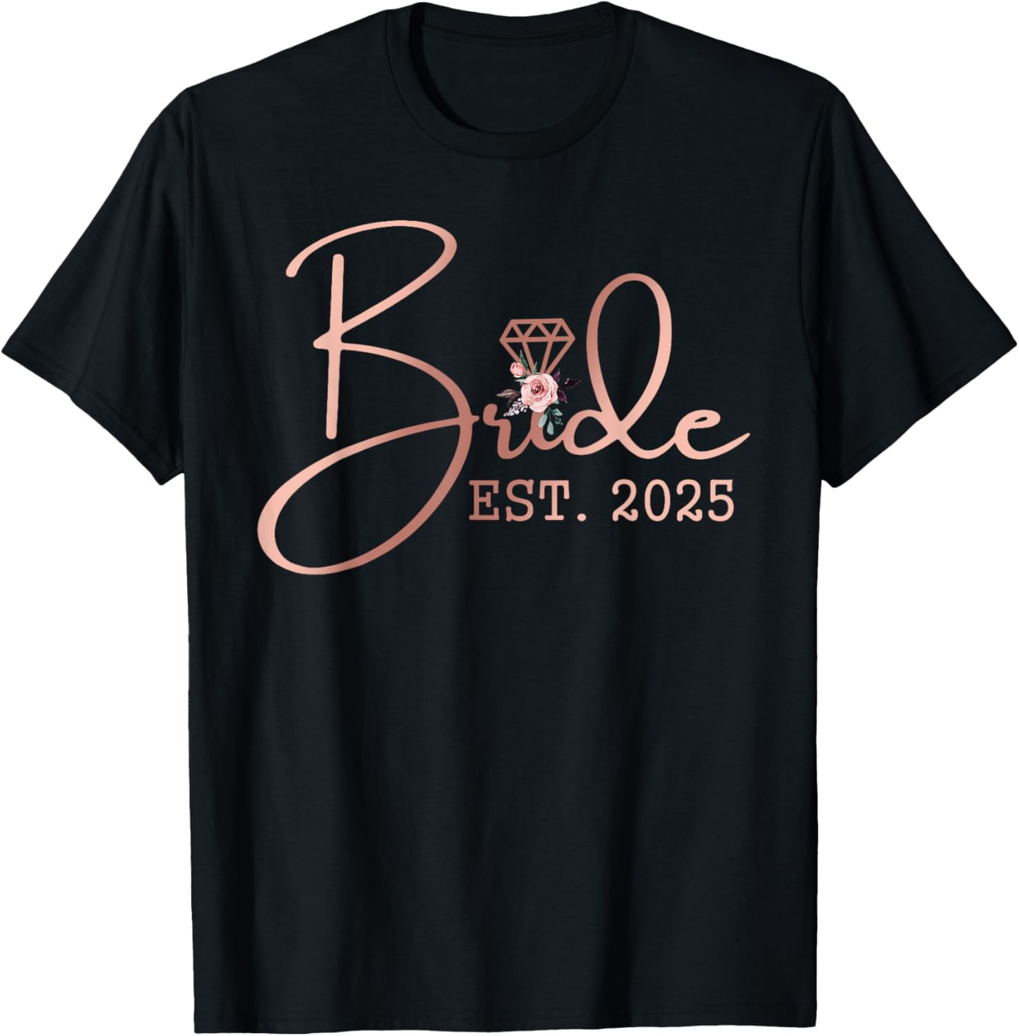 Bride Est 2025 Mrs Bachelorette Party Wedding Bridal Shower TShirt