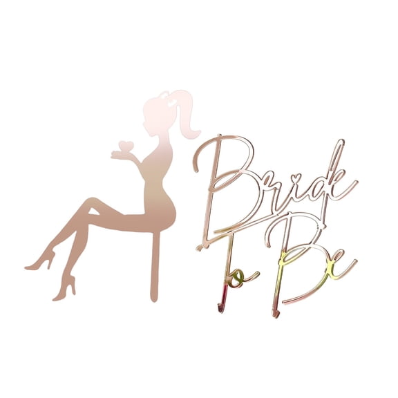 Bride Figure Cake Topper Elegant Lady Silhouette Dessert Pick For Wedding Bridal Shower Party Table Decor