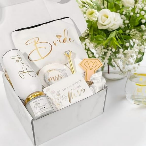 Bride To Be Gifts Box, Bridal Shower Gifts, Bachelorette Engagement Wedding Gift Basket for Bride, Unique Bachelor Party Fiancee Gift for Women, Future Mrs Newly Engaged Bachelorette Party Favors